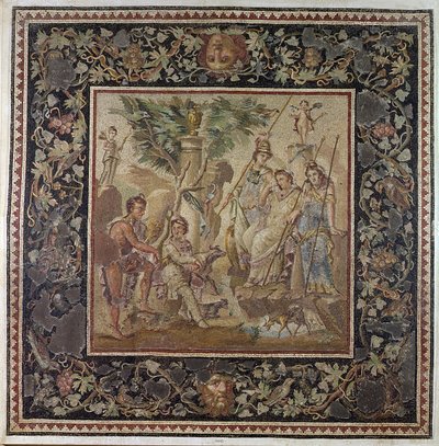 Pariisin tuomio, Atrium-talo, Antiokia, n. 115 jKr (mosaiikki) tekijältä Roman