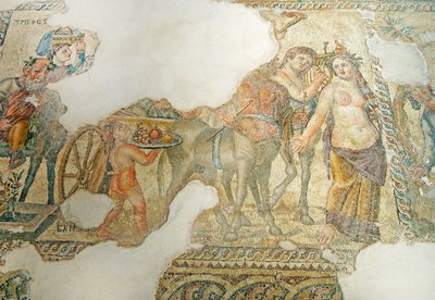 Dionysoksen voittokulkue, Aionin talo, Paphos, Kypros (mosaiikki) tekijältä Roman