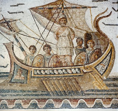 Ulysses ja sireenit, Homeroksen "Odysseia" (mosaiikki) tekijältä Roman