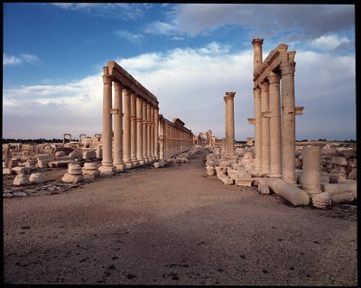 Näkymä suurelle pylväikaarille ja monumentaaliselle kaarelle (3. vuosisadan alku jKr.) Valokuvaus tekijältä Roman