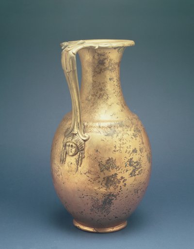 Viinikannu koristeellisella kahvalla, roomalaisesta paikasta Newsteadista, Melrosesta, 1. vuosisadan lopulla jKr. (pronssi) tekijältä Roman