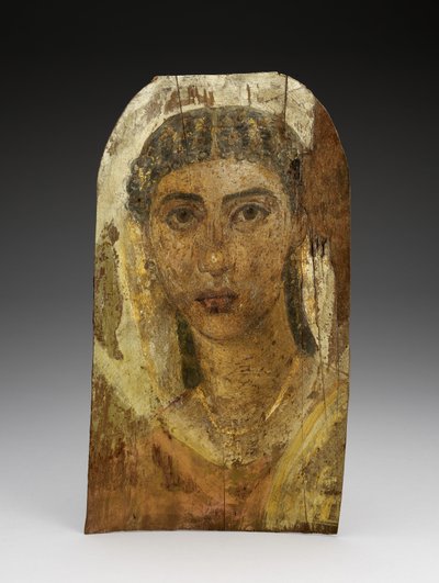 Muumio nuoren naisen muotokuva, AD 1-100 (maalattu puu, vaha ja tekstiili) tekijältä Roman Period Egyptian