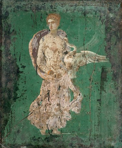 Leda ja joutsen, 1. H. 1. vuosisata. ILMOITUS. tekijältä Roman Pompeian wall painting.
