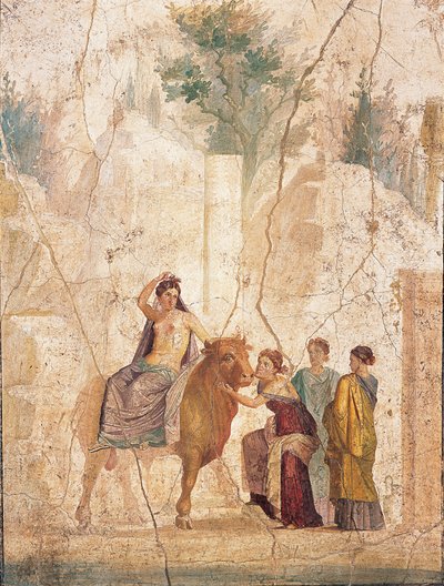 Euroopan raiskaus, 1. 1. vuosisadalla. ILMOITUS. tekijältä Roman Pompeian wall painting.