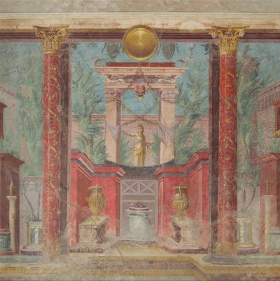 Seinämaalaus Boscorealen huvilan kubikulaarista, noin 50-40 eKr. tekijältä Roman Republican Period
