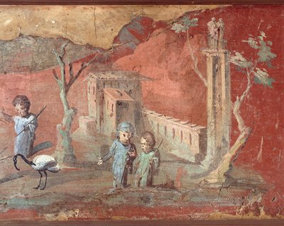 Muinainen roomalainen fresko maaseutumaisemalla tekijältä Roman Roman