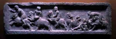 Bareljeefinen häränmetsästys, roomalainen, 3. vuosisadalla jKr. (marmori) tekijältä Roman Roman