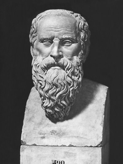 Diogenenin rintakuva (marmori) tekijältä Roman Roman