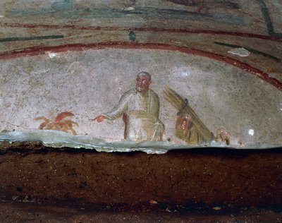 Koristeellinen fresko Priscillan katakombit, Rooma (UNESCOn maailmanperintöluettelo) tekijältä Roman Roman