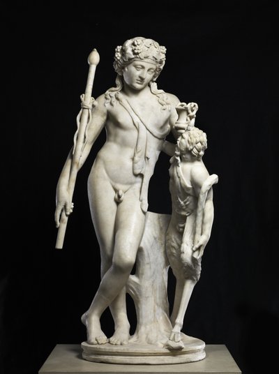 Dionysos pannulla, 50-150 jKr (marmori) tekijältä Roman Roman