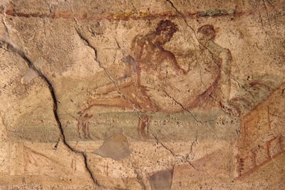 Eroottinen fresko Lupanarista Pompejista (UNESCO:n maailmanperintöluettelo). tekijältä Roman Roman