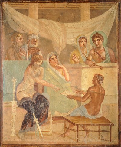 Admetusta ja Alcestista kuvaava fresko Pompejista (UNESCOn maailmanperintöluettelo) tekijältä Roman Roman