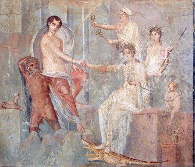 Fresko, joka kuvaa Ion saapumista Egyptiin, Pompejiin, Campaniaan, roomalaiseen sivilisaatioon tekijältä Roman Roman