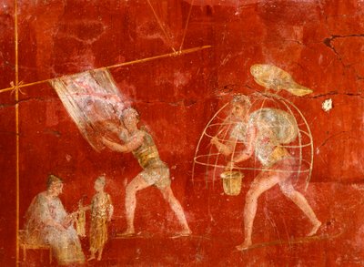 Pesulamiehiä kuvaava fresko Pompejista (UNESCOn maailmanperintöluettelo). tekijältä Roman Roman
