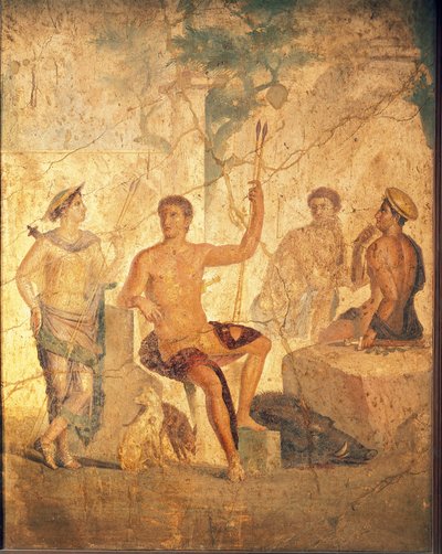Meleageria ja Atalantaa kuvaava fresko Pompejista tekijältä Roman Roman