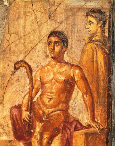 Seleneä ja Endymionia kuvaava fresko House of Centenarysta, Pompejista, Campaniasta, Italiasta tekijältä Roman Roman