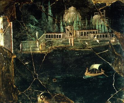 Maisemaa kuvaava fresko Pompejista (UNESCOn maailmanperintöluettelo). tekijältä Roman Roman