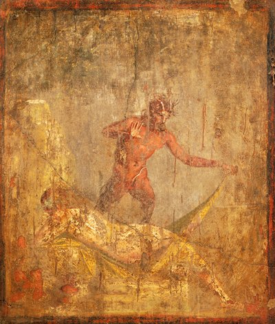 Fresko eroottisella aiheella, joka kuvaa nymfiä ja Pania Pompejista (UNESCOn maailmanperintöluettelo) tekijältä Roman Roman