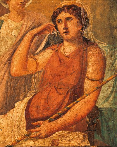 Hera, yksityiskohta fresosta nimeltä Issonen kidutus, Vettii-talo, Pompei, Campania, roomalainen sivilisaatio tekijältä Roman Roman