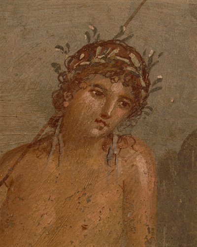 Italia, Campanian alue, Napolin maakunta, Pompeji, Marco Lucrezio Frontonen talo Fresko, joka kuvaa Narkissosta lammen rannalla tekijältä Roman Roman