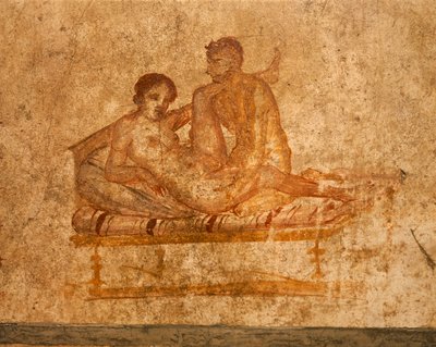 Italia, Campanian alue, Napolin maakunta, Pompei, Vettii-talo, Eroottinen fresko tekijältä Roman Roman