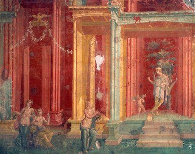 Italia, Napolin maakunta, Campanian alue, Pompei, Loreio Tiburtinon talo, Fresco tekijältä Roman Roman