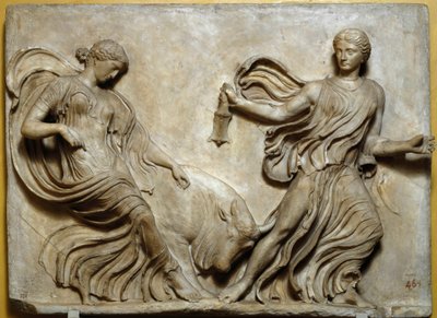 Nike Athena -temppelin kaiteen matala kohokuvio tekijältä Roman Roman