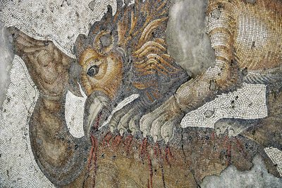 Mosaiikki leijonagriffonia hyökkäävän peuran kimppuun, Arasta Bazaar, Sultan Ahmetin moskeija, Istanbul. tekijältä Roman Roman