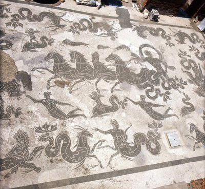 Ostia (Ostia) Muinainen: Neptunuksen kylpylän mosaiikki. tekijältä Roman Roman