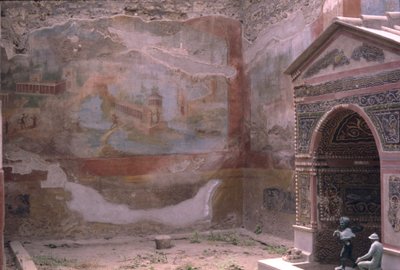 Pompeji, Casa de Diana ja amfitriittilähde ja seinämaalaus, Italia (kuva) tekijältä Roman Roman