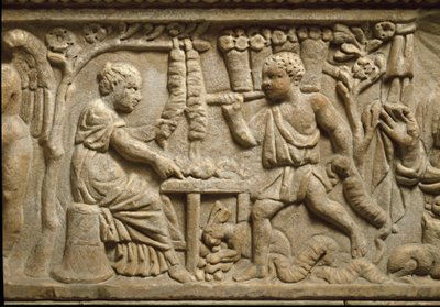 Kruunujen valmistajan edustus (relifio) tekijältä Roman Roman