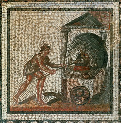 Leivän työntäminen uuniin (mosaiikki) tekijältä Roman Roman