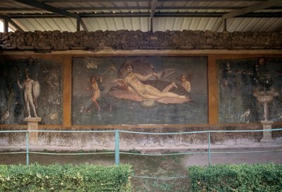 Venus kuoressa, fresko peristyliumista House of Venus in Shellissä, Pompeijissa (UNESCOn maailmanperintöluettelo) tekijältä Roman Roman