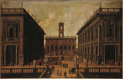 Näkymä Piazza del Campidogliolle, Rooma tekijältä Roman School