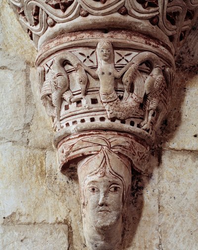 Merenneito, veistetty kansliapääkaupunki tekijältä Romanesque