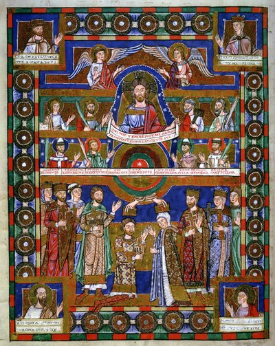 Henrik Leijonan kruunajaiset ja avioliitto Matildan kanssa, Henrik Leijonan evankeliumista. tekijältä Romanesque