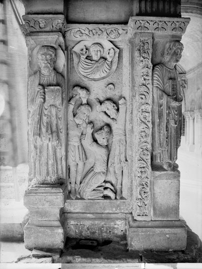 Pyhän Tapanin kivittäminen luostarissa olevasta pilarista (kivi) (m/v kuva) tekijältä Romanesque