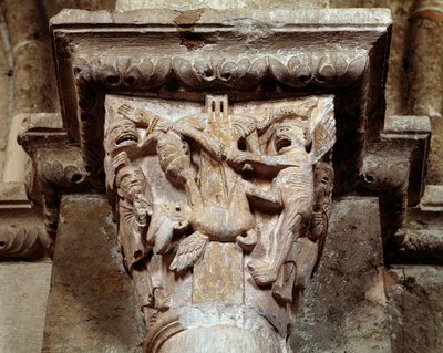 Pyhän Anthony Padovalaisen visio (veistetty pääkaupunki) tekijältä Romanesque