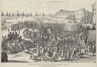 William of Orange saapui Englantiin marraskuussa 1688 (litho) tekijältä Romeyn de (after) Hooghe