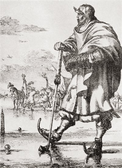 A Giant of Golf, The Connoisseur Magazine -lehdestä, julkaistu 1902 tekijältä Romeyn de Hooghe