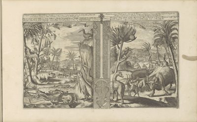 Dieren uit Länsi-Intia West Indische Beesten / Animals of the West Indies (otsikko esineessä) Itä- ja Länsi-Intia ja muut paikat (sarjan nimi) tekijältä Romeyn de Hooghe