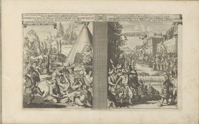 Lääkärit Arcladassa; Jesuiitta ajellut tietullimestari Golkondassa Guerisons infames des Arclades / Rude Healings // Roi de Golconde, Douane jne. / Tolrecht, en Cases (otsikko esineessä) Les Indes Orientales et Occidentales et autres tekijältä Romeyn de Hooghe