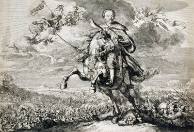John Sobieski III:n (1629-96) kunnianosoitus Chocimin taistelussa, 1674 tekijältä Romeyn de Hooghe