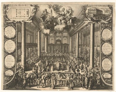 Portugalin synagogan avajaiset Amsterdamissa 1675 tekijältä Romeyn de Hooghe