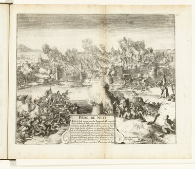 Neussin valtaaminen ja ryöstäminen, 1586 Prize de Nuys (nimi esineessä) Guerres de Flandres (sarjan nimi) tekijältä Romeyn de Hooghe