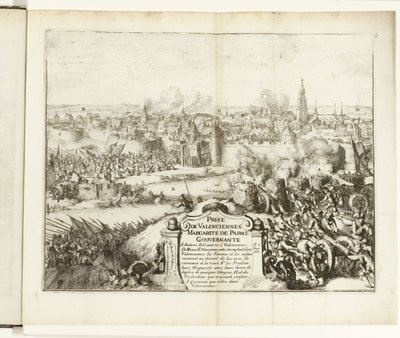 Inname van Valenciennes, 1567 Valenciennesin vangitseminen (otsikko esineessä) Flanderin sodat (sarjan nimi) tekijältä Romeyn de Hooghe