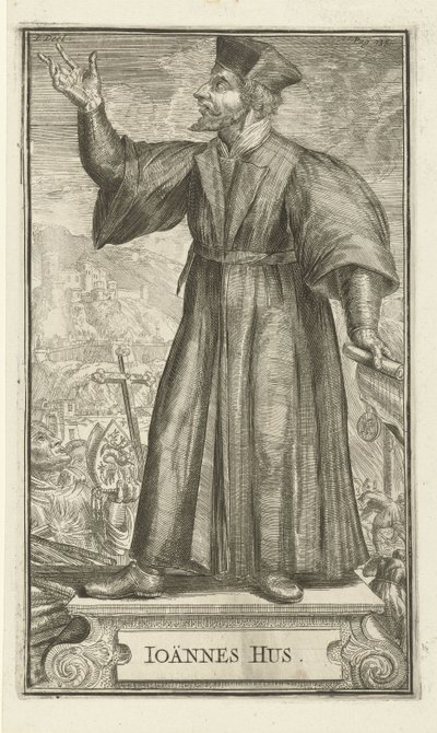 John Husin muotokuva, 1701 tekijältä Romeyn de Hooghe