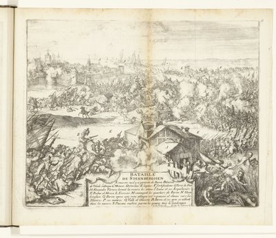 Steenbergenin taistelu, 1583 Bataille de Steenberghen (otsikko esineessä) Guerres de Flandres (sarjan nimi) tekijältä Romeyn de Hooghe