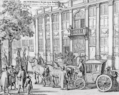 Entinen juutalaisten kirkko, n. 1700 tekijältä Romeyn de Hooghe