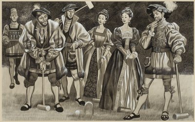 Frans I (1494-1547) Pelaa krokettia (guassi paperille) tekijältä Ron Embleton